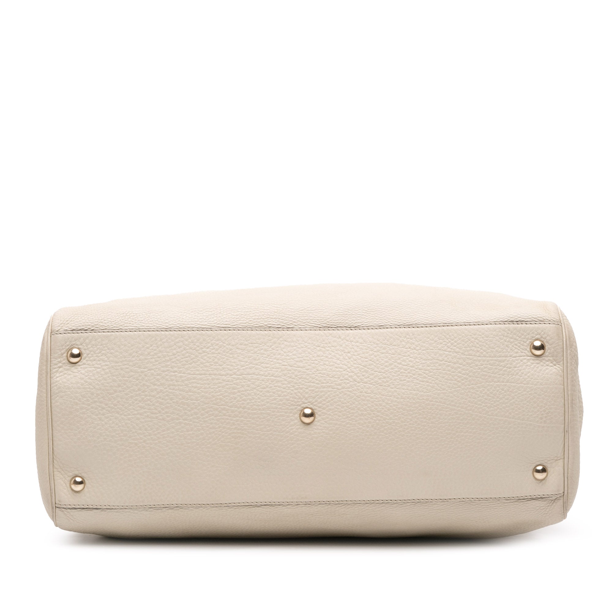 Large Calfskin Bamboo Shopper Satchel