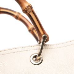 Large Calfskin Bamboo Shopper Satchel