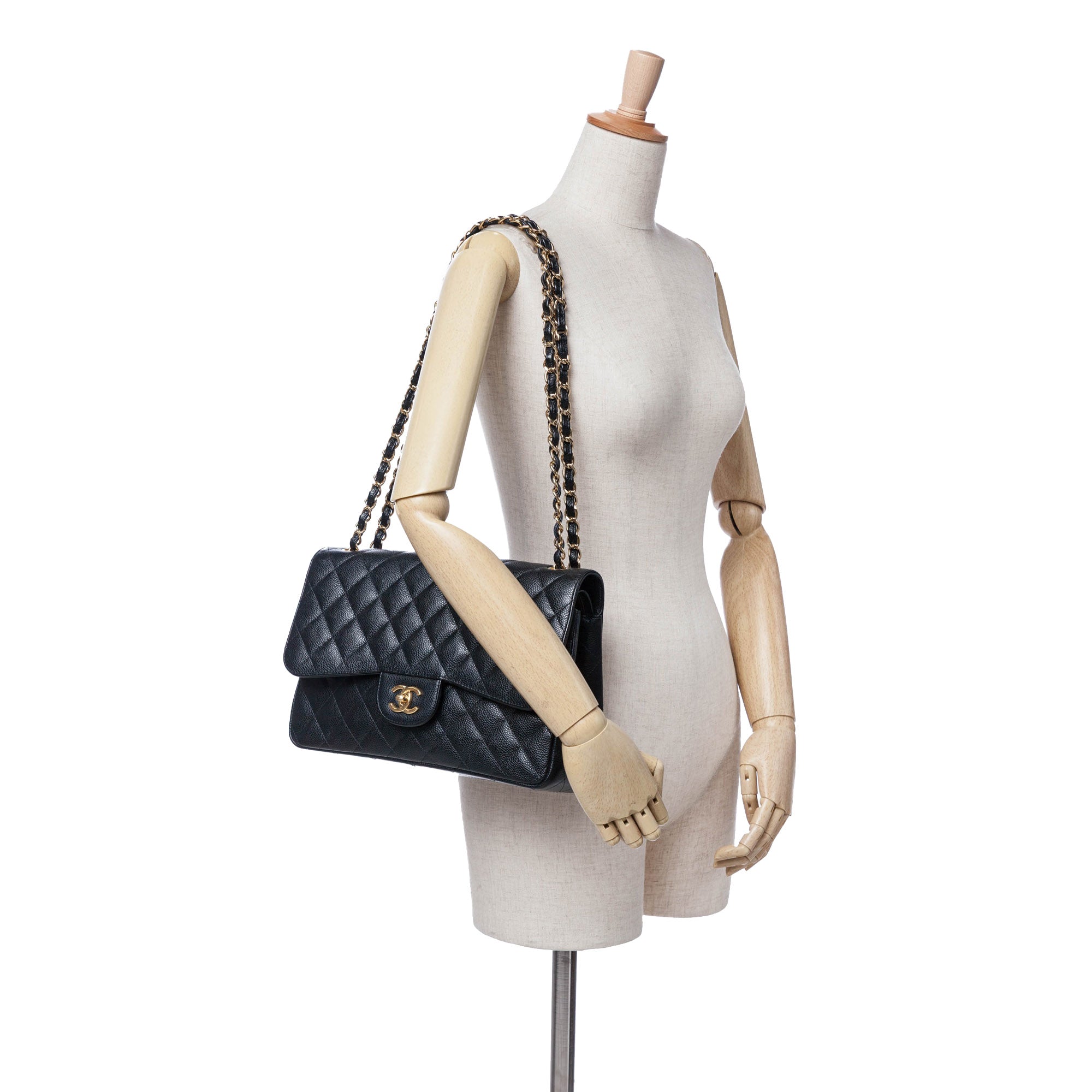 Jumbo Classic Caviar Double Flap