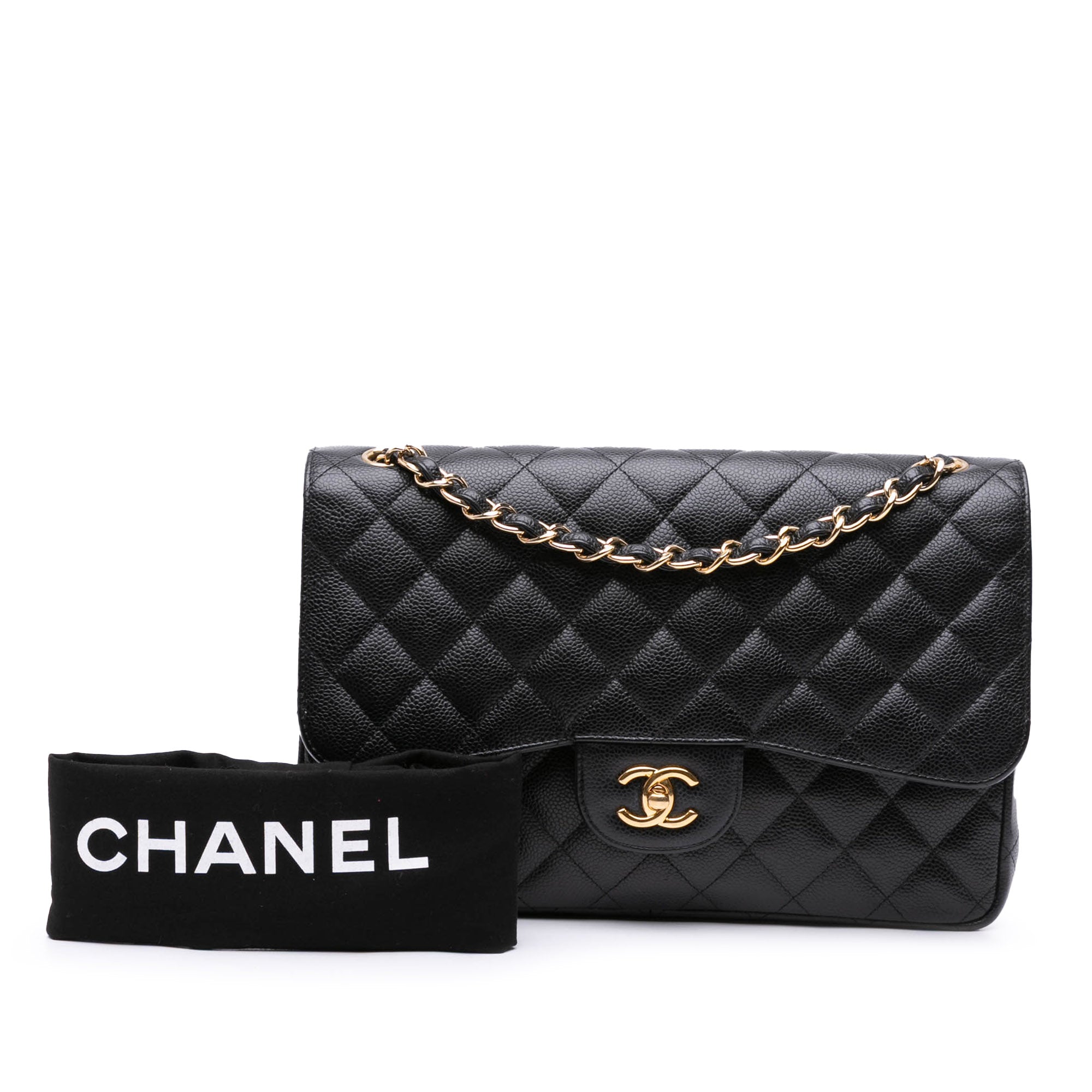 Jumbo Classic Caviar Double Flap