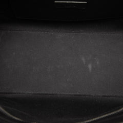 Small Woven Trimmed Leather Downtown Cabas Satchel