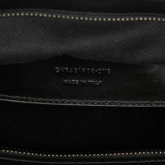 Small Woven Trimmed Leather Downtown Cabas Satchel