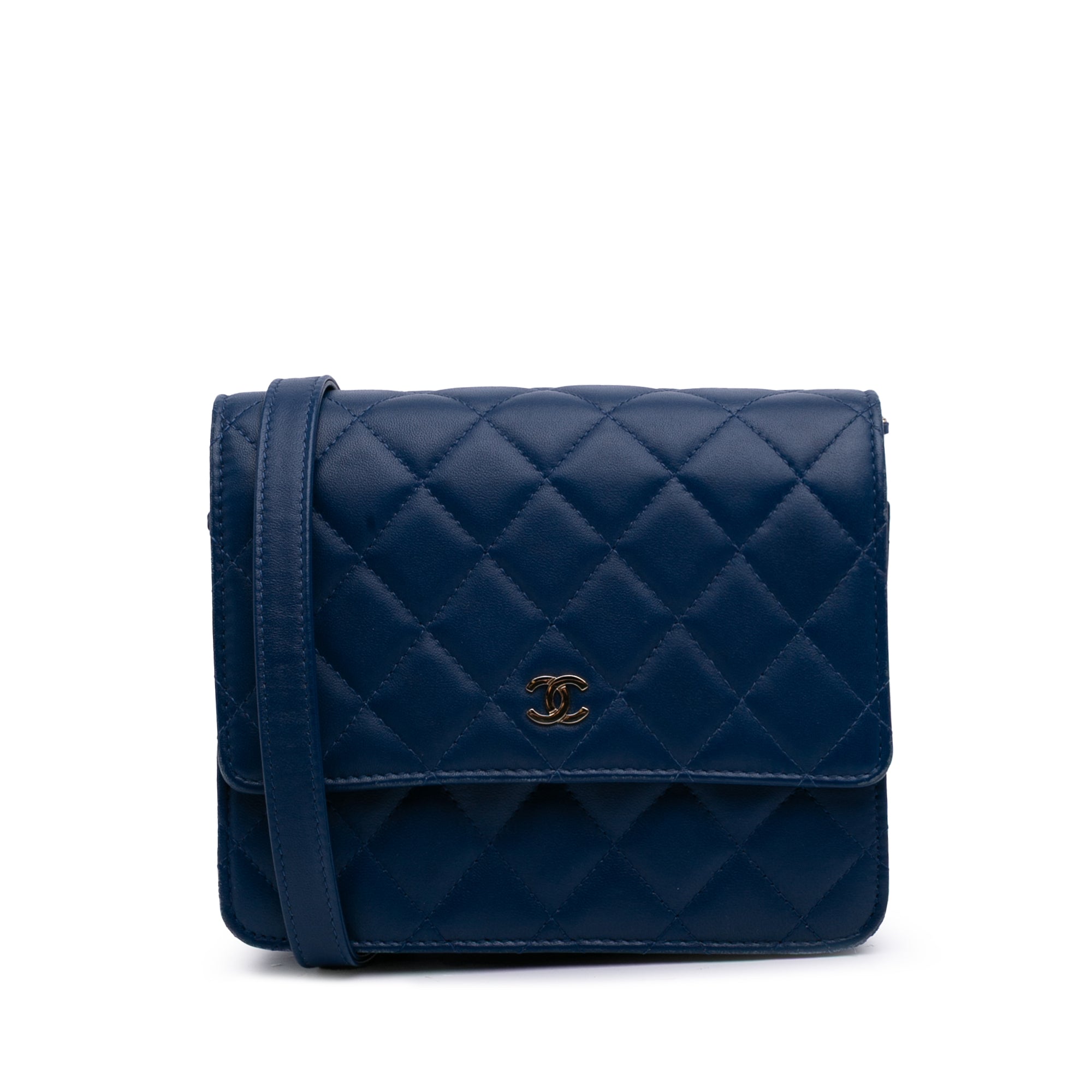 Quilted Lambskin Square Wallet on Chain