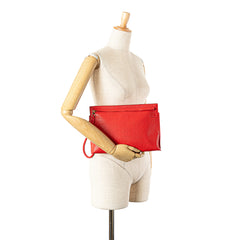 Leather Anagram T Clutch