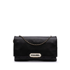Quilted Lambskin Retro Label Shoulder Bag