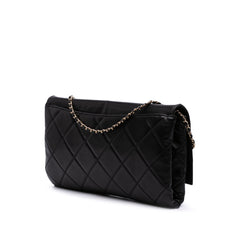 Quilted Lambskin Retro Label Shoulder Bag