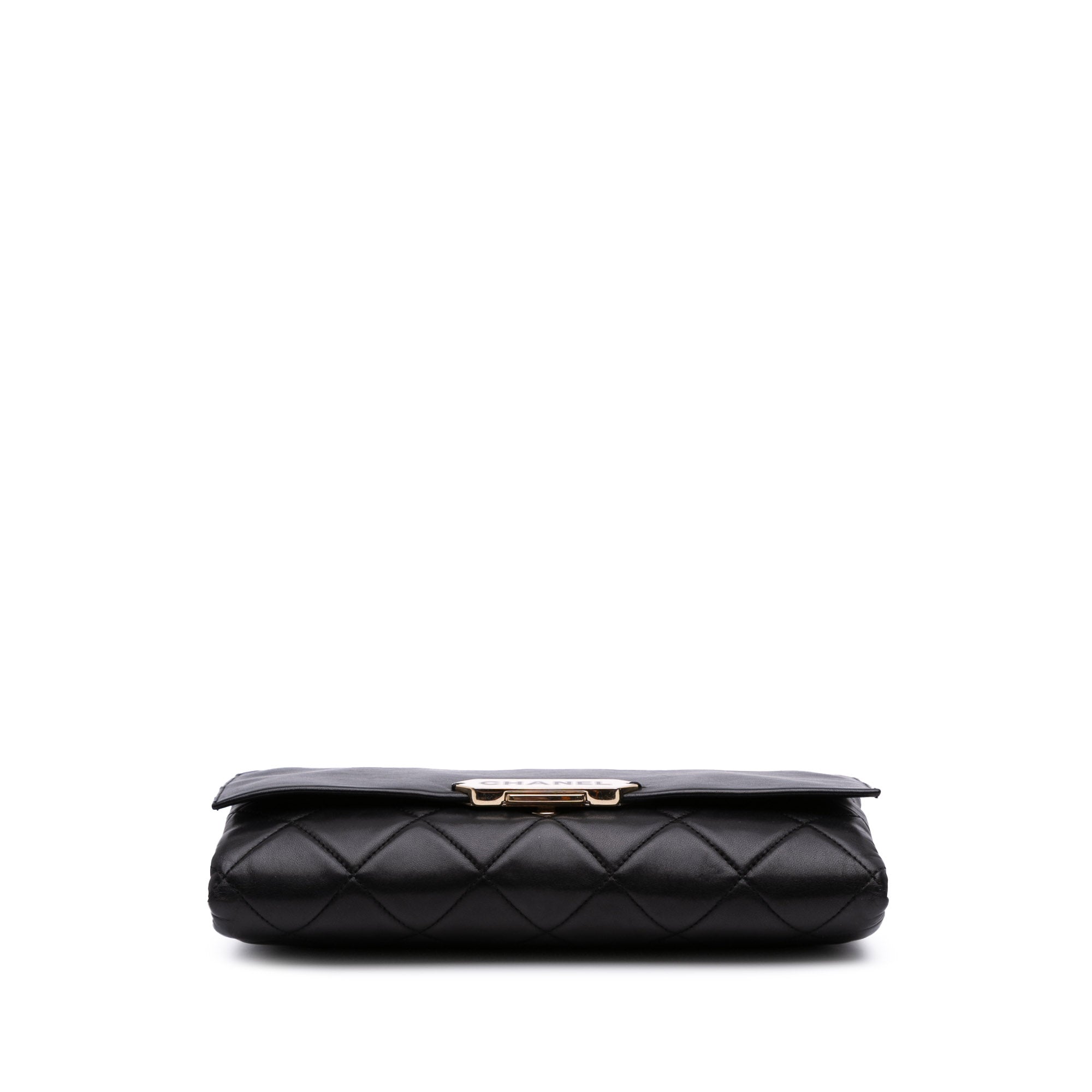 Quilted Lambskin Retro Label Shoulder Bag