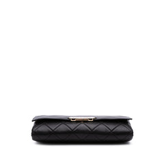Quilted Lambskin Retro Label Shoulder Bag