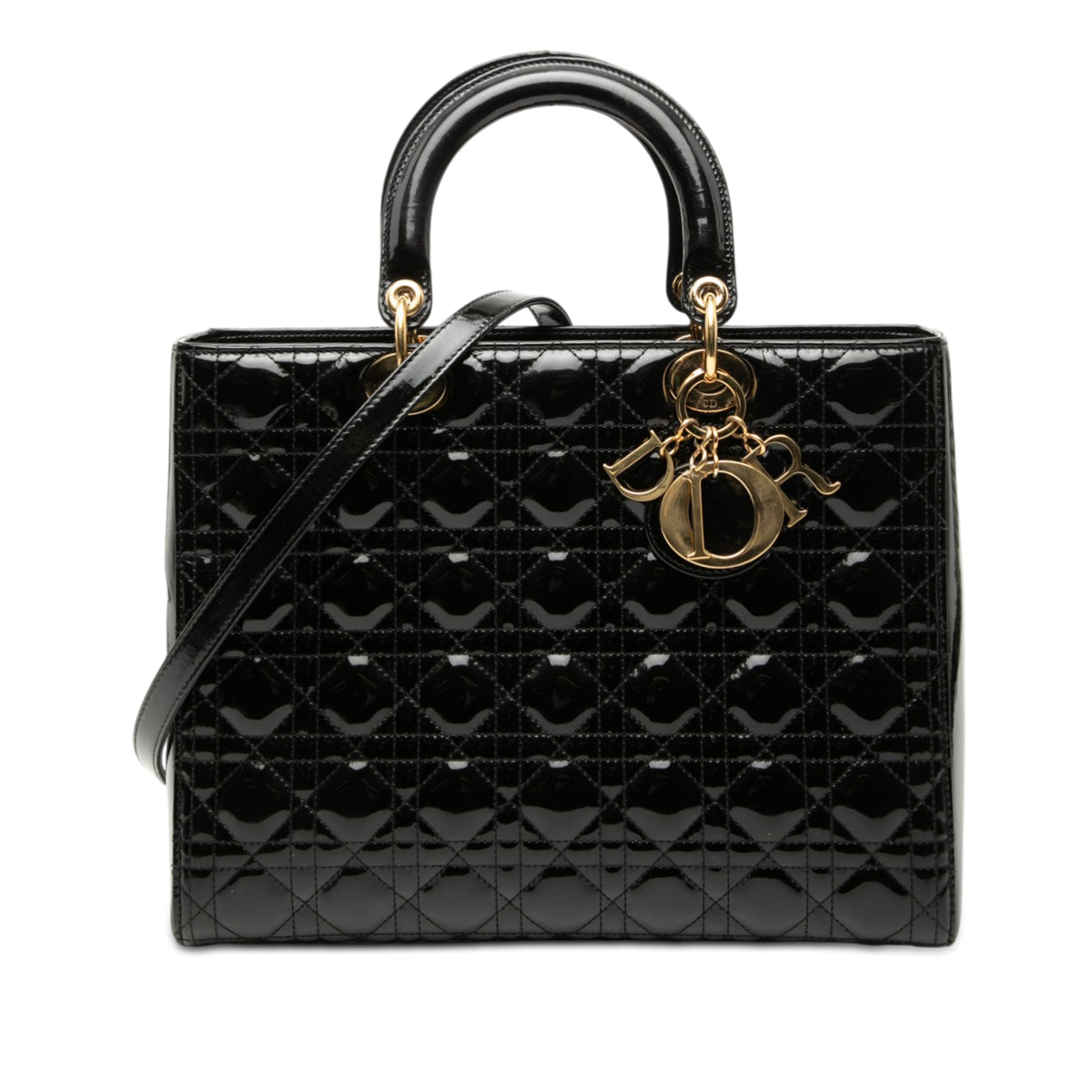 Large Patent Cannage Lady Dior