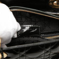 Large Patent Cannage Lady Dior