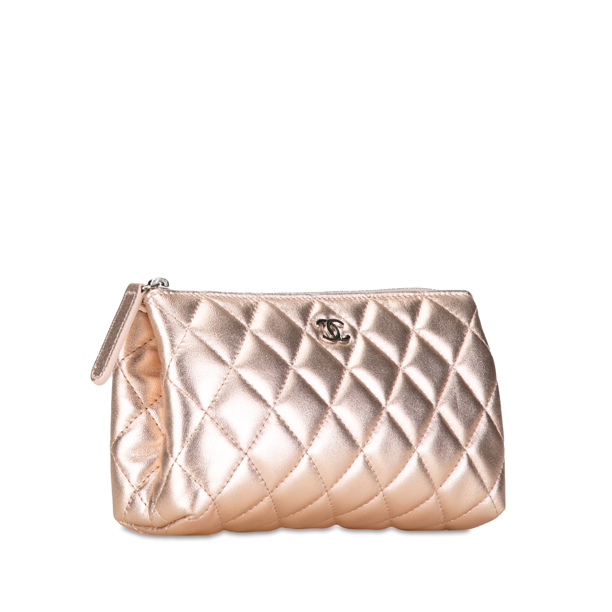 Quilted Metallic Lambskin Pouch_1