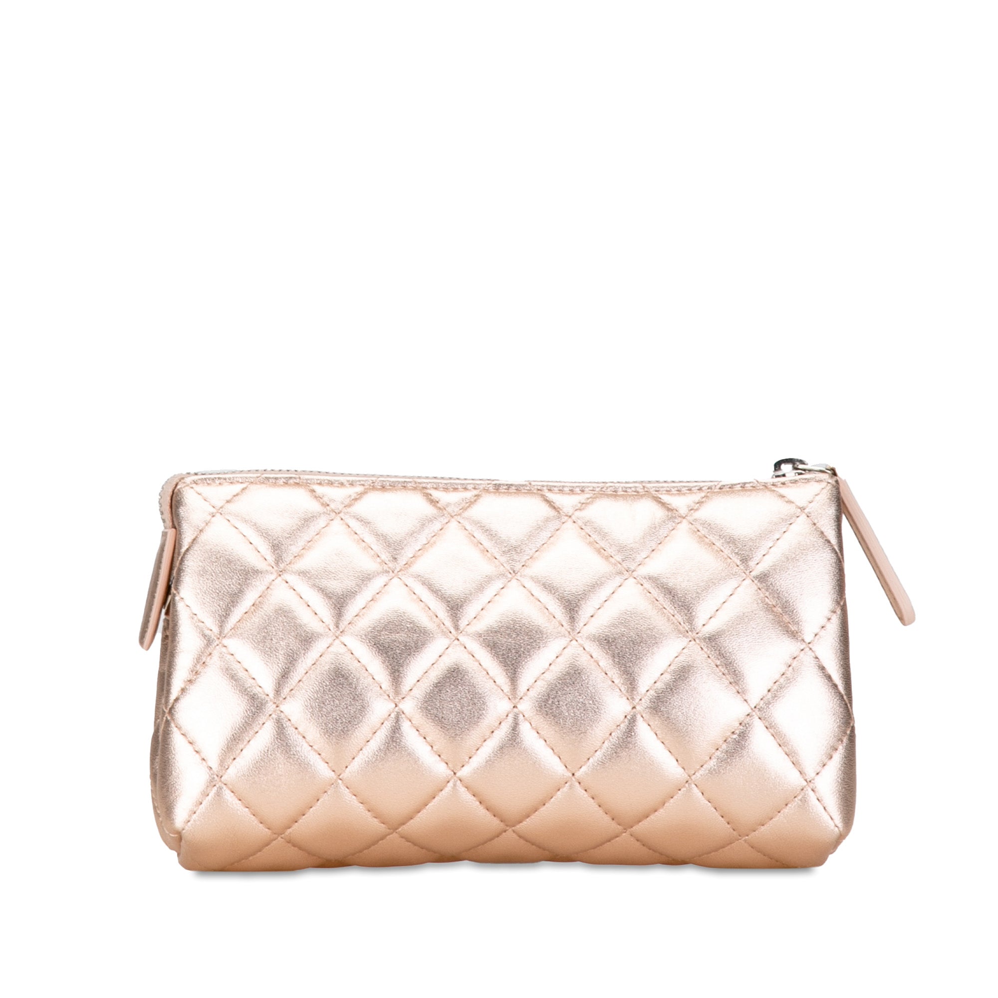 Quilted Metallic Lambskin Pouch_2