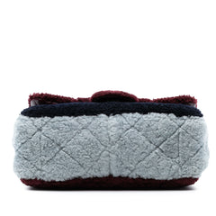 Medium Tricolor CC Quilted Shearling Single Flap
