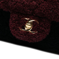 Medium Tricolor CC Quilted Shearling Single Flap