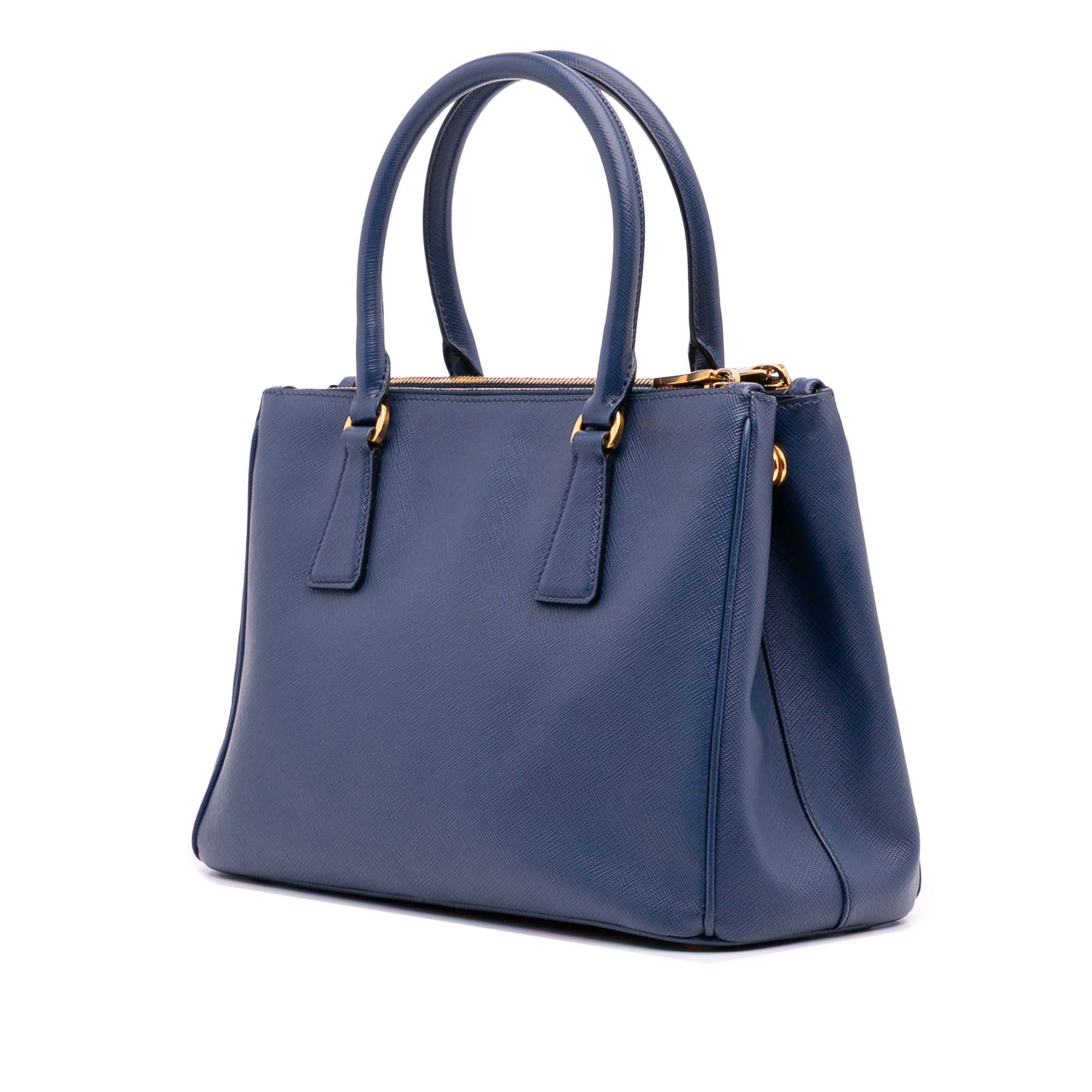 Small Saffiano Lux Galleria Double Zip Satchel