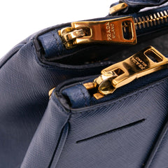 Small Saffiano Lux Galleria Double Zip Satchel