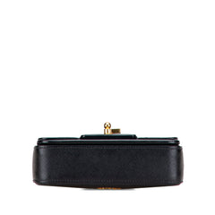 Bicolor Saffiano Cuir Flap Crossbody