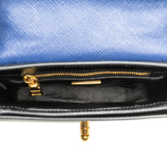 Bicolor Saffiano Cuir Flap Crossbody