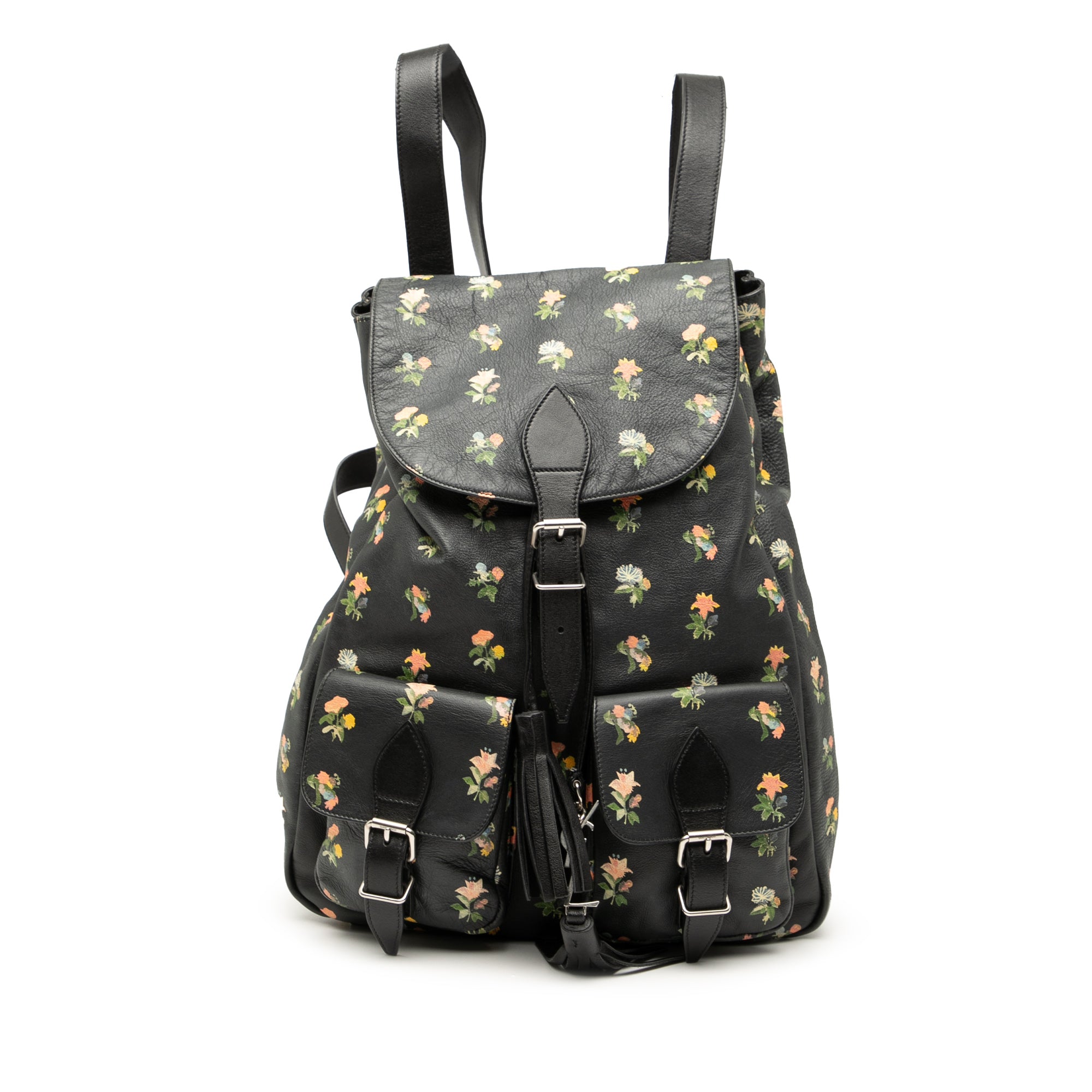 Leather Prairie Floral Printed Festival Backpack
