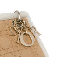 Mini Suede Shearling Cannage Lady Dior