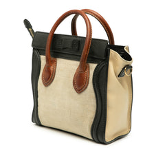 Nano Tricolor Canvas and Leather Luggage Tote