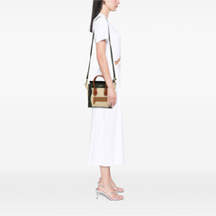 Nano Tricolor Canvas and Leather Luggage Tote