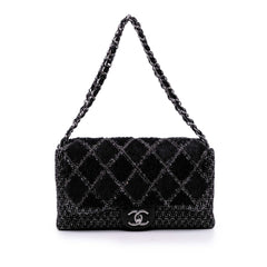 Large Tweed and Sequin Icons 3 Accordion Flap