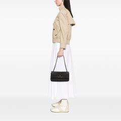 Chocolate Bar Iridescent Calfskin Bubble Flap