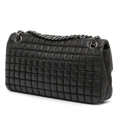 Chocolate Bar Iridescent Calfskin Bubble Flap
