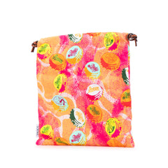 Paulas Ibiza Canvas Bottle Cap Print Drawstring Pouch