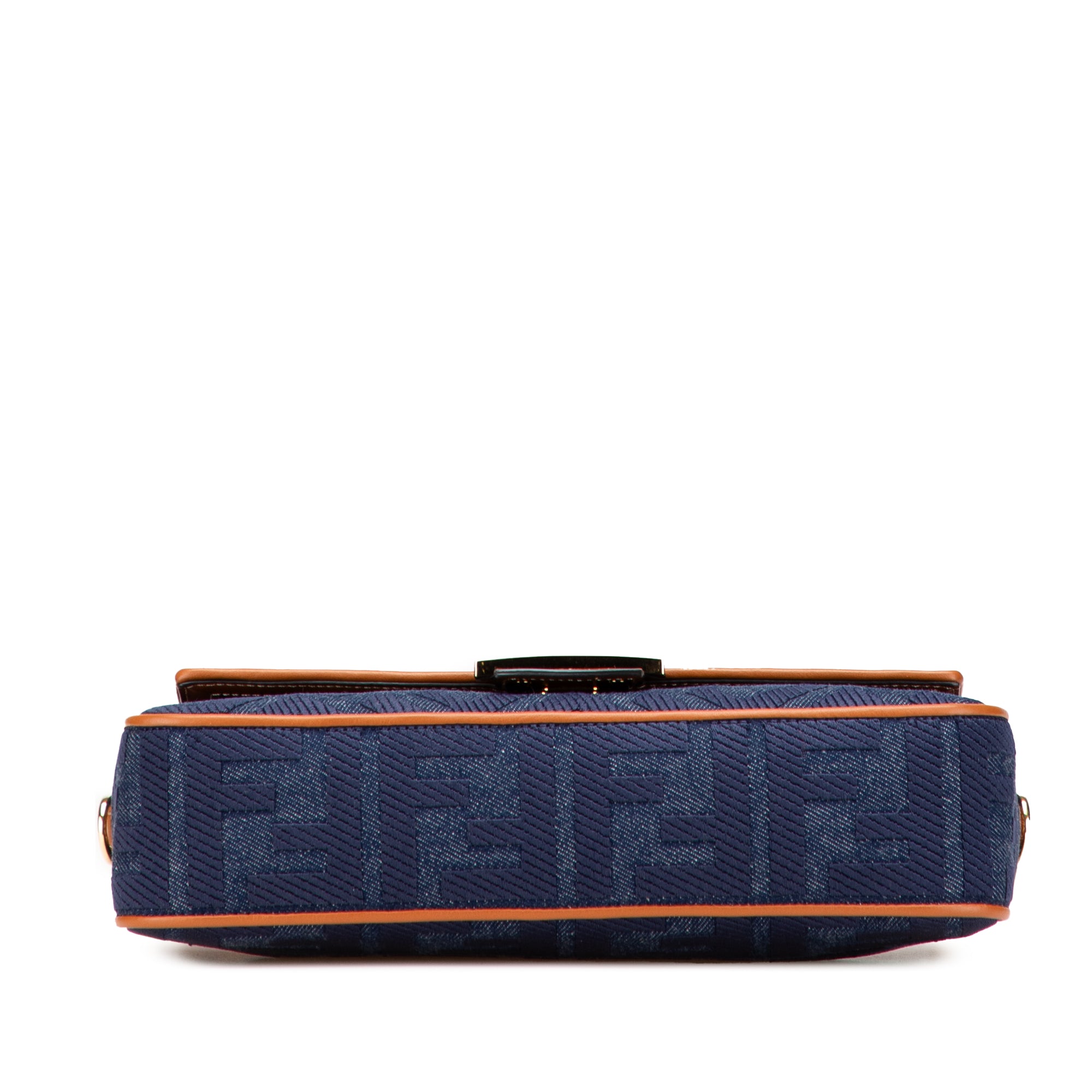 Zucca Embroidered Denim Baguette Satchel