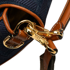 Zucca Embroidered Denim Baguette Satchel
