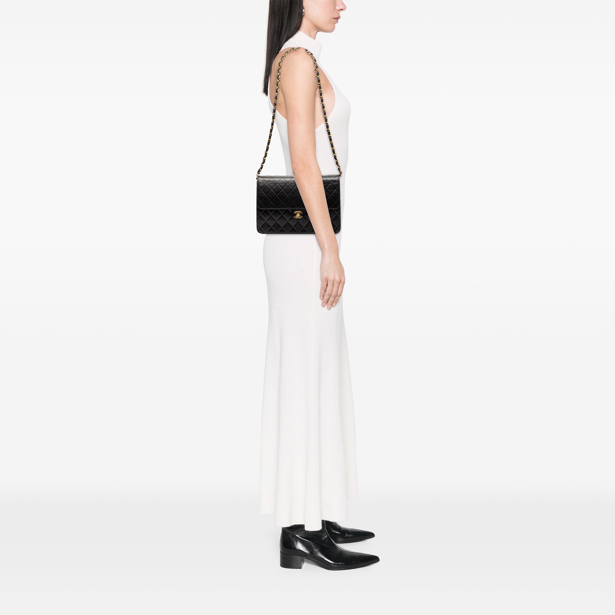 CC Quilted Lambskin Single Flap