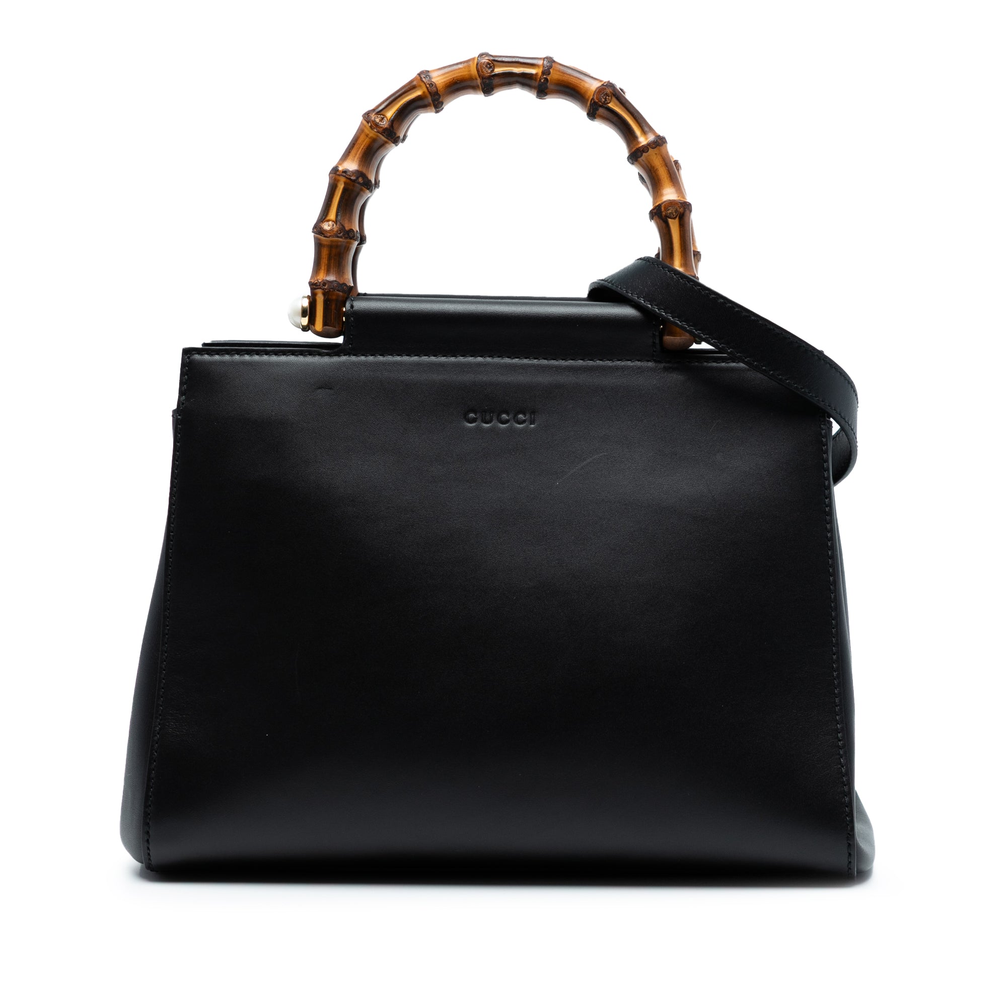 Small Leather Bamboo Nymphaea Satchel