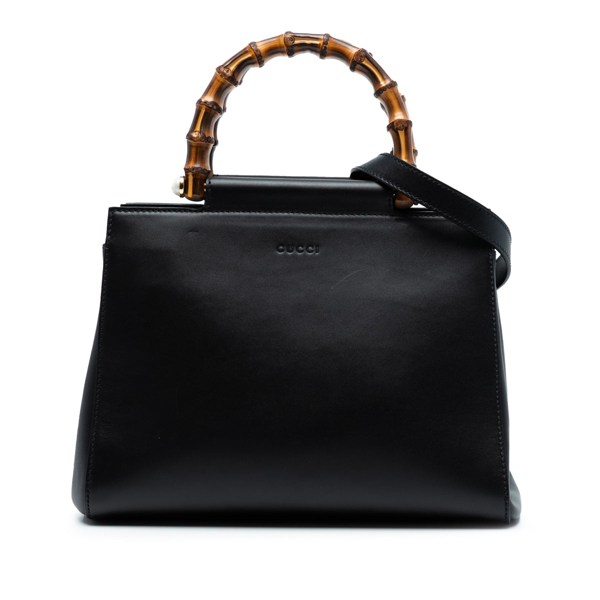 Small Leather Bamboo Nymphaea Satchel