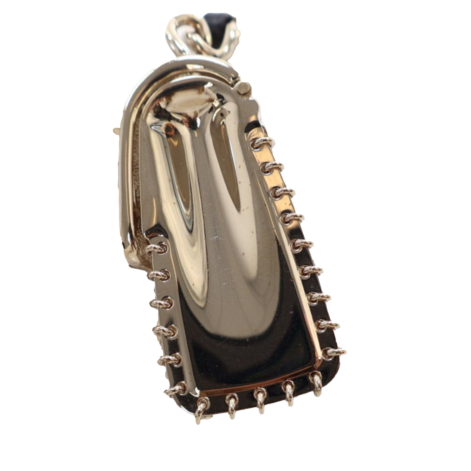 Leather and Gold Plated Classic Flap Bag Pendant Necklace