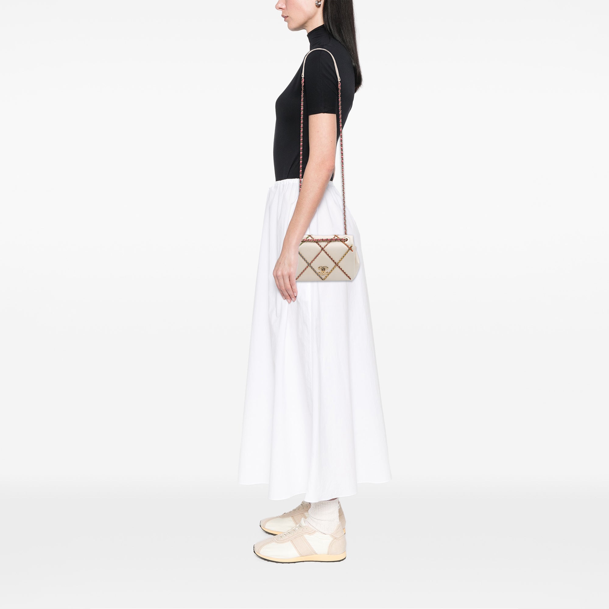 Small Lambskin Entwined Chain Flap