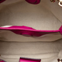 Small Calfskin Bamboo Shopper Satchel