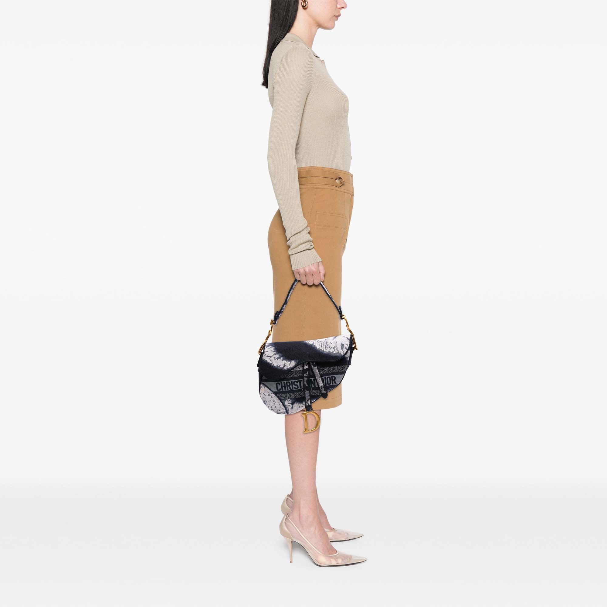 Canvas Embroidered Tie Dye Saddle Bag