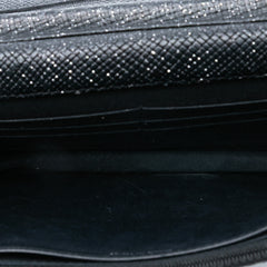 CC Quilted Glittered Calfskin Wallet On Chain