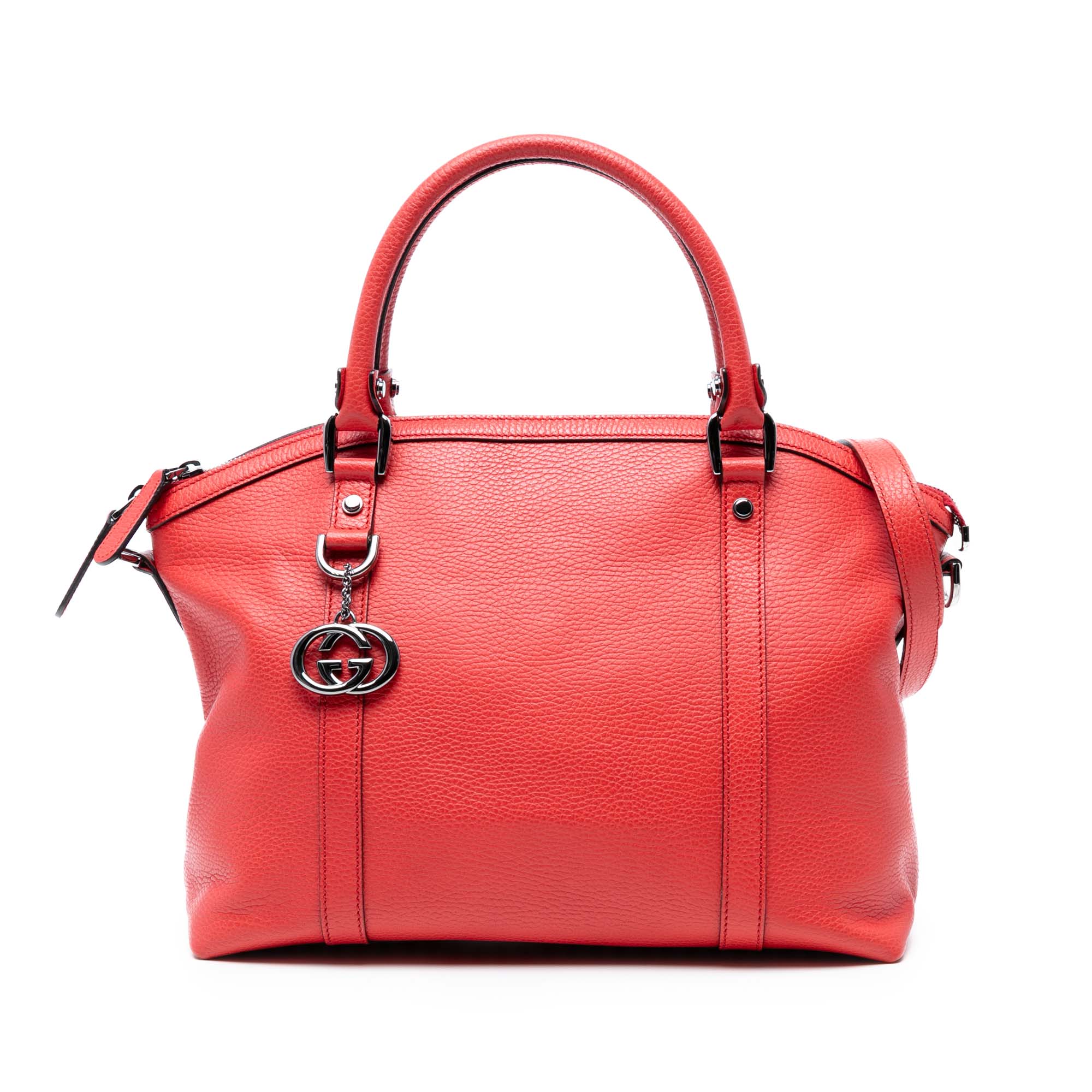 Leather GG Charm Dome Satchel