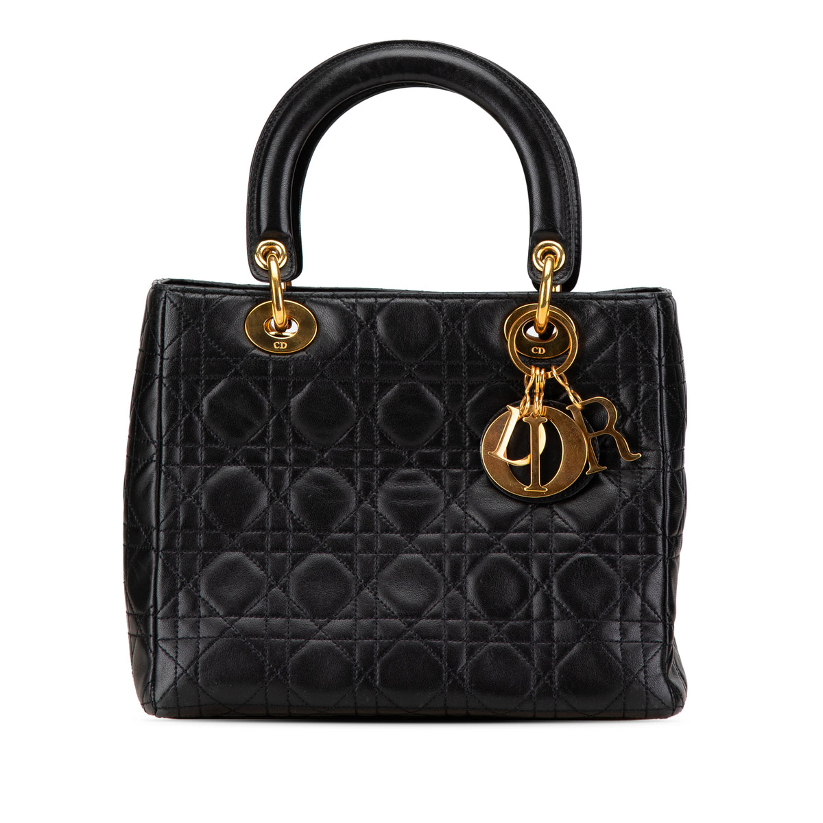 Medium Lambskin Cannage Lady Dior