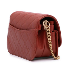 Mini CC Quilted Caviar Single Flap Messenger