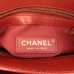 Mini CC Quilted Caviar Single Flap Messenger