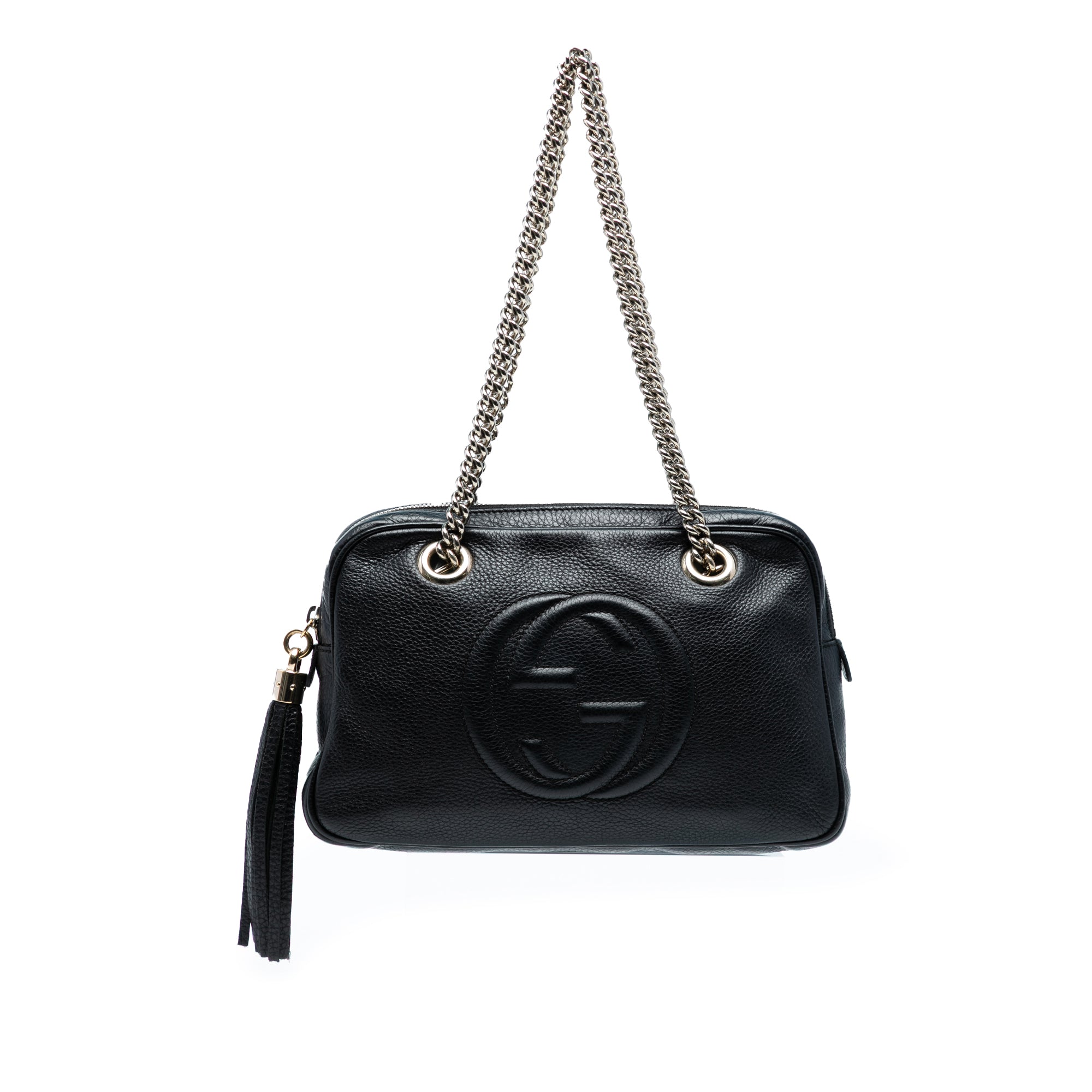 Pebbled Leather Soho Chain Zip Shoulder Bag