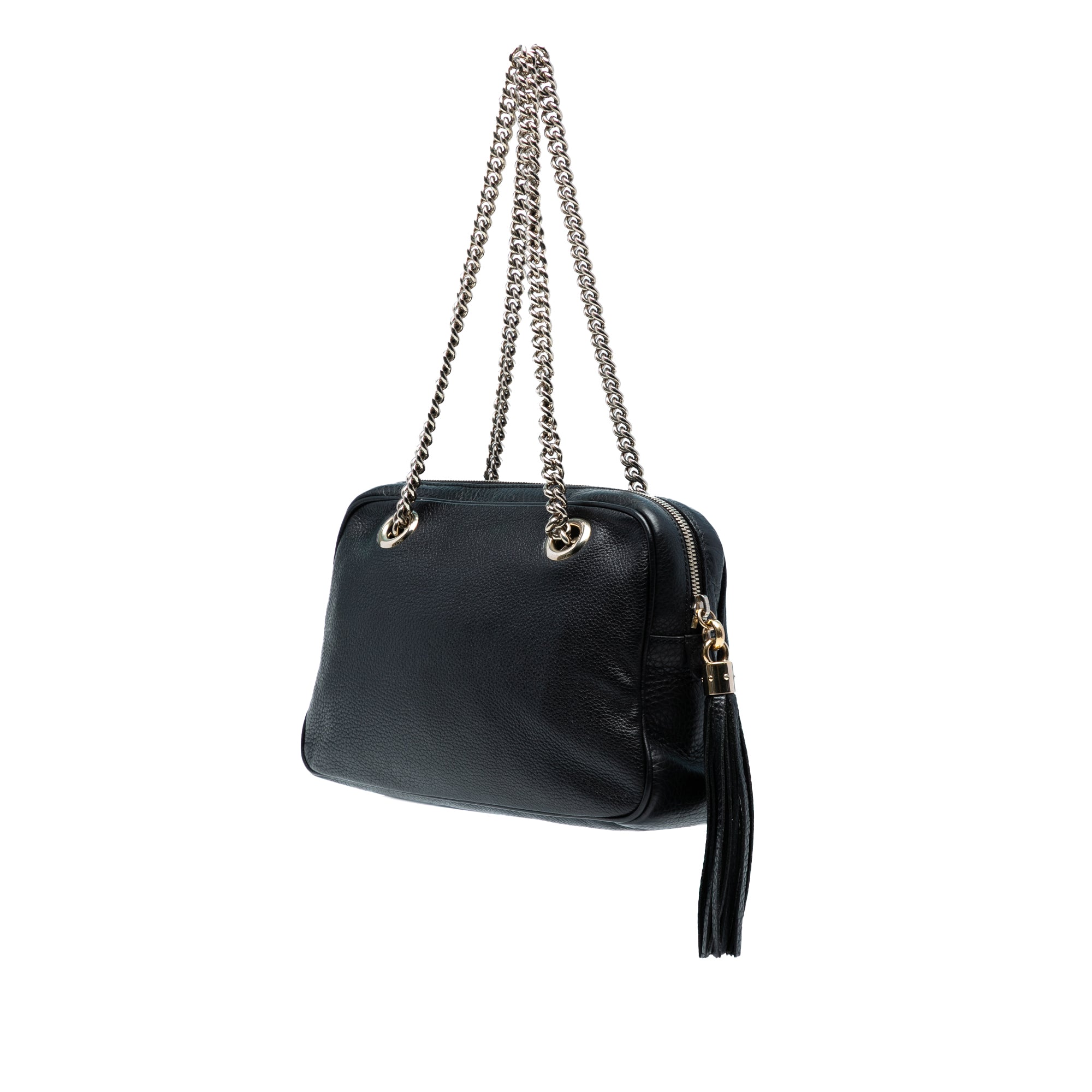 Pebbled Leather Soho Chain Zip Shoulder Bag