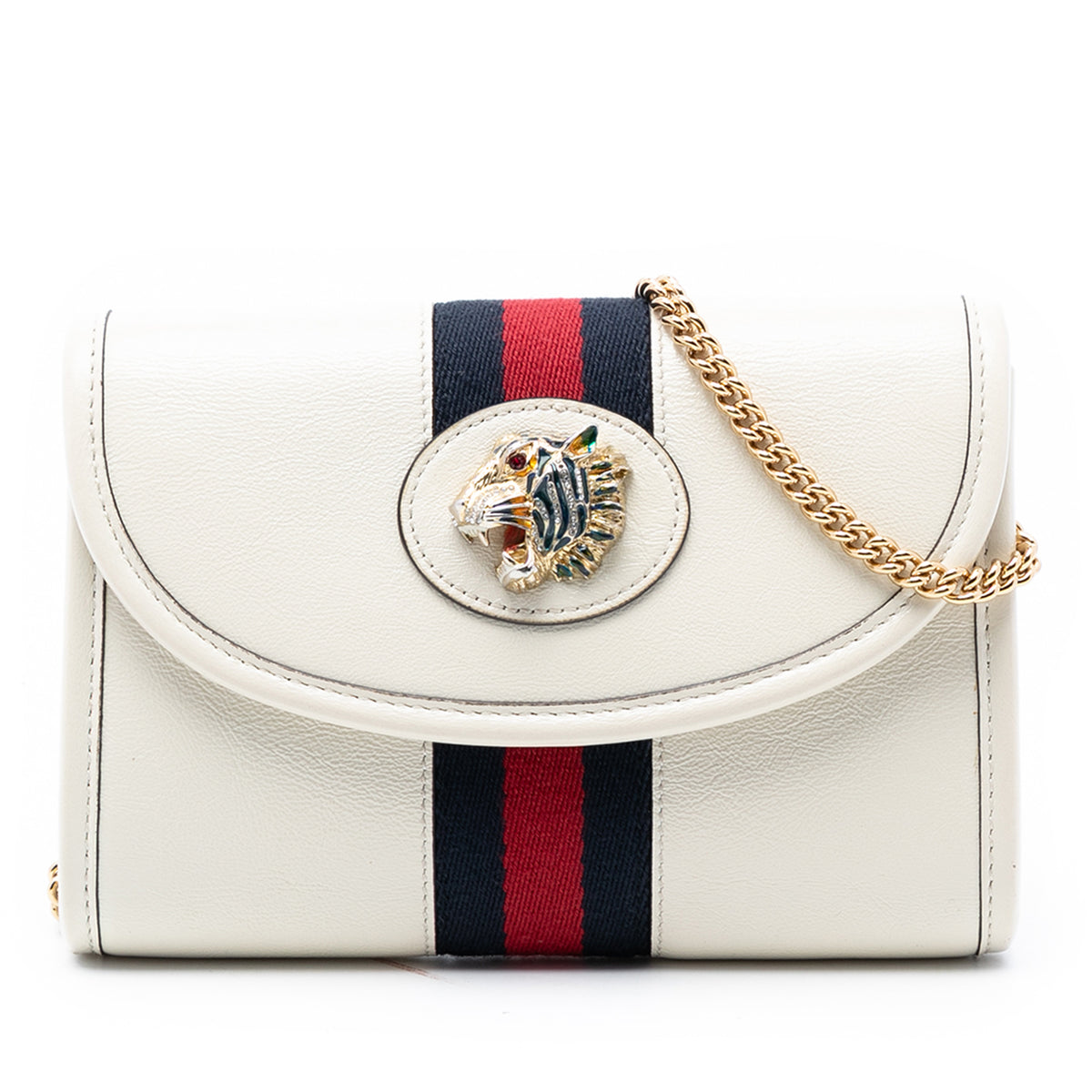 Mini Leather Rajah Web Chain Crossbody