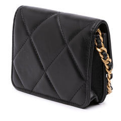 Lambskin 19 Flap Coin Purse With Chain