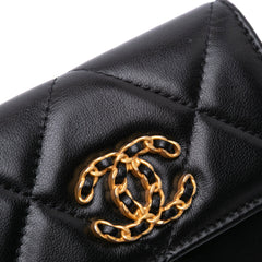 Lambskin 19 Flap Coin Purse With Chain