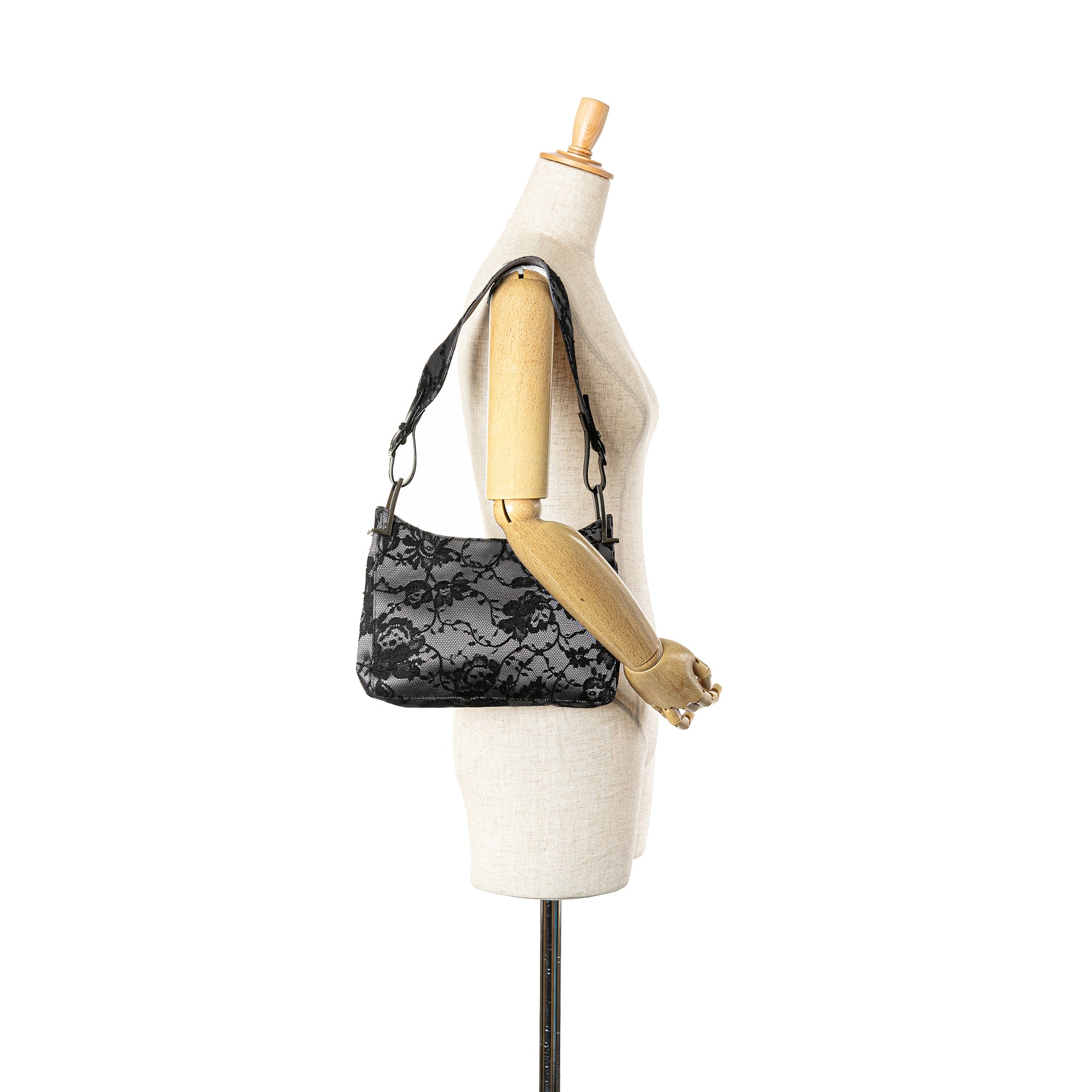 Satin Floral Lace Shoulder Bag